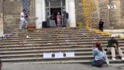 Bakıda ukraynalı sənətçi Dariya Puqaçovanın "Azadlıq üçün sığınacaq" performansı keçirilib