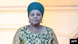 La présidente de l'Assemblée nationale d'Afrique du Sud, Nosiviwe Mapisa-Nqakula, avant le discours sur l'état de la nation à l'hôtel de ville du Cap, le 8 février 2024. (Photo par Rodger Bosch / POOL / AFP)
