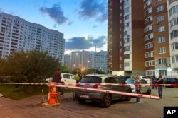 안드레이 보로비요프 모스크바주지사가 22일 텔레그램에 올린 사진. 모스크바 시 외곽 크라스고르스크의 드론 격추 현장이라고 설명했다.