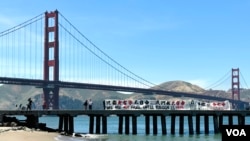 2024年6月16日，众多华裔女权人士和民主人士在旧金山金门大桥下的海角堡前面前声援刚刚被中国政府重判的中国女权活动人士黄雪琴。