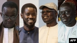 De gauche à droite : Amadou Ba, Bassirou Diomaye Faye, Khalifa Sall et Idrissa Seck, les quatre principaux candidats à la présidentielle sénégalaise.