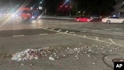 This photo provided by South Korea Defense Ministry, shows trash from a balloon presumably sent by North Korea, in Seoul, South Korea, on May 29, 2024. (South Korea Presidential Office via AP)