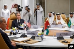 美国国务卿布林肯在沙特首都利雅得出席美国-海湾阿拉伯国家合作委员会会议。（2024年4月29日）