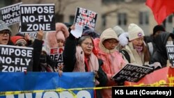 Activists from eight states in the United States came to Washington to plea for a no-fly zone over Myanmar, Feb. 25, 2023.