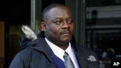 Ansyen Majistra Jean Morose Viliena kite tribinal federal la nan Boston, 20 Mas, 2023. 