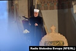 Reisu-l-ulema Islamske zajednice u BiH Husein Kavazović je predvodio bajram-namaz u Begovoj džamiji u Sarajevu, 21. april 2023.