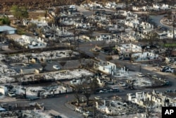 Buntut kebakaran hutan di Lahaina, Hawaii, 17 Agustus 2023. (Foto: AP)