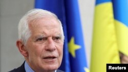 UKRAINE-CRISIS/BLAST-DAM-BORRELL