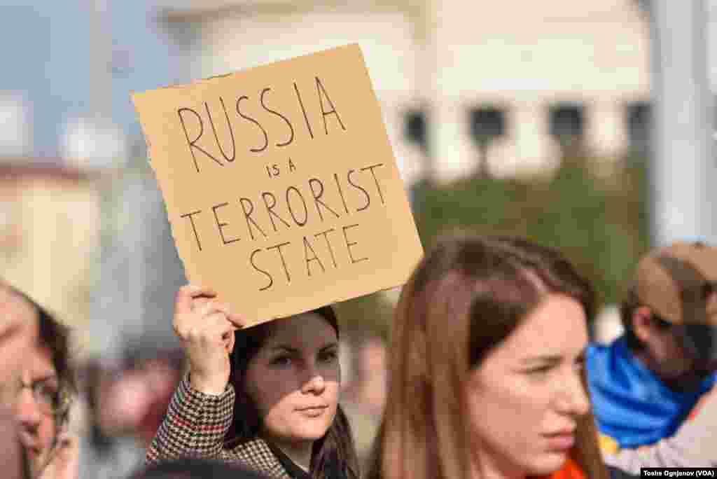 Rally of Ukrainians in Skopje - One year resistance to the Russian aggression 