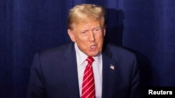 Republican presidential candidate and former U.S. President Donald Trump hosts a campaign rally at the Forum River Center in Rome, Ga., March 9, 2024. 