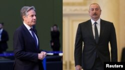 ABŞ Dövlət katibi Antoni Blinken və Azərbaycan Prezidenti İlham Əliyev.