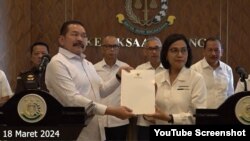 Jaksa Agung ST Burhanuddin menerima kunjungan Menteri Keuangan RI Sri Mulyani, 18 Maret 2024. (YouTube/@kejaksaanri3625)
