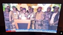 Les militaires gabonais qui affirment avoir pris le pouvoir ce mercredi 30 août 2023, Libreville, Gabon.