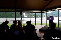 Menteri Keuangan AS Janet Yellen mengadakan konferensi pers menjelang Pertemuan Menteri Keuangan dan Gubernur Bank Sentral G7 di Stresa, Italia, 23 Mei 2024. (REUTERS/Massimo Pinca)