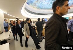 خروج شماری از اعضای سازمان‌های غیردولتی حاضر در نشست شورای حقوق بشر در اعتراض به سخنرانی حسین امیرعبداللهیان