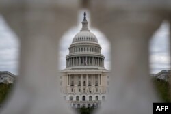 A view of the US Capitol ahead of a House vote on a major aid package for Ukraine, Israel, and Taiwan in Washington, DC, on April 20, 2024.