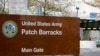 FILE - The main entrance for the U.S. Army Patch Barracks in Stuttgart, Germany, Nov. 28, 2006, where the headquarters of the U.S. European Command is located. The U.S, military has raised the security protection measures it is taking at its bases throughout Europe. 