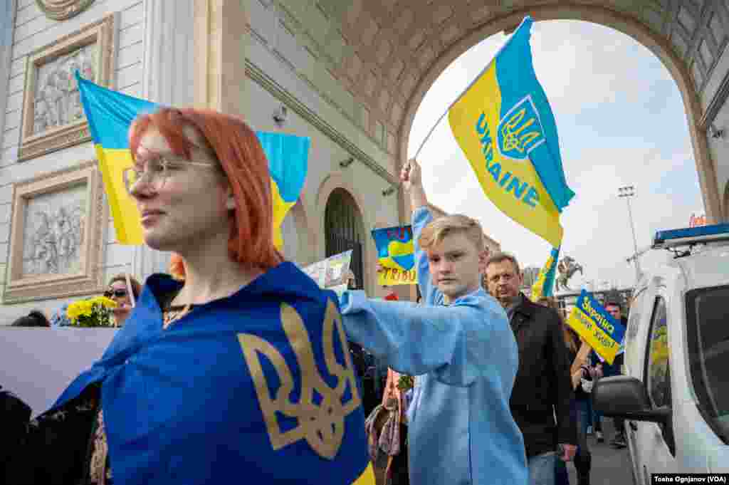 Rally of Ukrainians in Skopje - One year resistance to the Russian aggression 