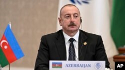 FILE - Azerbaijan's President Ilham Aliyev is seen during a meeting in Tashkent, Uzbekistan, Nov. 9, 2023. (Uzbekistan's Presidential Press Office via AP)