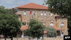 This photograph taken on May 22, 2024, shows the Palestinian Embassy in Madrid, as the Spain's Prime Minister Pedro Sanchez announced that Madrid will recognize Palestine as a state on May 28.
