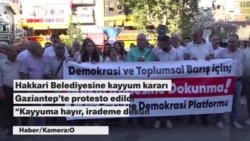 Hakkari Belediyesi'ne kayyum kararı Gaziantep’te protesto edildi
