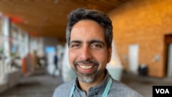 Sal Khan, founder of the Khan Academy, at the TED Conference in Vancouver. (Craig McCulloch/VOA)
