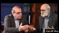 حسین شریعتمداری مدیرمسئول روزنامه کیهان و عباس عبدی روزنامه نگار اصلاح طلب