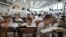 Ultra-Orthodox Jewish seminary students study on the day that Israel's military begins sending out draft orders for ultra-Orthodox Jewish men, at the Kol Torah Jewish seminary in Jerusalem, July 21, 2024. 