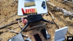 In this image provided by IBAMA, Brazil's Environmental Agency, Starlink devices are visible, bottom right, in the Yanomami Indigenous territory, Roraima state, Brazil, March 14, 2023.