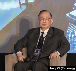 前台湾海军上校、现任台湾安全研究中心顾问陈永康（美国之音特约记者方琦摄)影）。