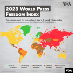 "Chegara bilmas muxbirlar" hisobotiga ko'ra, har 10 davlatdan 7 tasida vaziyat chatoq