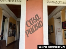 Entrance to the Casa Pueblo headquarters, located in a house built more than 120 years ago in Adjuntas, Puerto Rico. (Salome Ramirez/VOA)