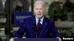 FILE - U.S. President Joe Biden delivers remarks on the economy in Auburn, Maine, on July 28, 2023. Sources on Aug. 4, 2023, said Biden is expected to issue an order to screen some outbound investments to China next week.