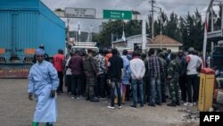 Bayi boekgni ba Ekolo COngo démocratique basangani na ndelo ya Rwanda na Goma, Nord-Kivu, 19 novembre 2022.