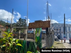 The solar panels located in the solar forest are installed in the shape of trees, giving the area its distinctive name. (Salome Ramirez/VOA)