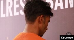 Muhammad Amin (MA) tersangka kasus penyelundupan manusia khususnya pengungsi etnis Rohingya ke Indonesia. Senin 18 Desember 2023. (Courtesy: Polresta Banda Aceh)