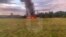 This image released and watermarked by Ostorozhno Novosti on Aug. 23, 2023, shows the crash site of a private jet near the village of Kuzhenkino, Tver Region. Officials say a private jet has crashed over Russia, killing all 10 people on board.