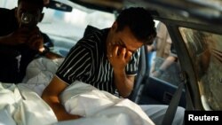 ภาพจากงานศพผู้เสียชีวิตในเมืองราฟาห์ของกาซ่าวันที่ 27 พ.ค. 2024