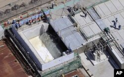 지난달 24일 촬영한 일본 후쿠시마 원전의 오염처리수 희석 시설.