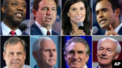 Delapan kandidat calon presiden Partai Republik yang akan mengikuti debat pertama di kota Milwaukee, Wisconsin hari Rabu malam (23/8). 