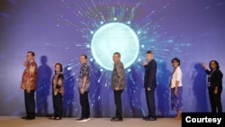 Peluncuran empat proyek yang melibatkan ormas sipil dalam rangka akselerasi transisi hijau dan pembangunan berkelanjutan yang diselenggarakan EU-Indonesia Civil Society Forum 2024. (Humas Kedutaan Uni Eropa untuk Indonesia)