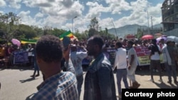 ትላንት ሚያዚያ 3/2015 ዓ.ም በኮምቦልቻ ከተማ የተካሄደው የተቃውሞ ሰልፍ
