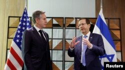 AQSh Davlat kotibi Entoni Blinken va Isroil Prezidenti Isaak Gersog Tel-Avivda, 9-yanvar, 2024-yil