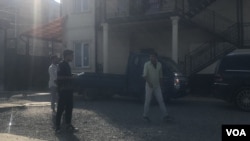 FILE - Medical students from South Asia play badminton in their compound, following mob violence in Bishkek, May 18, students must attend classes online, May 24, 2024, Osh, Kyrgyzstan.