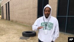 Kevin Webb, 53, speaks with a reporter, April 7, 2023 in Memphis, Tenn., about the expulsion of Justin Pearson from his seat in the Tennessee House.