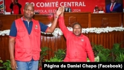Daniel Francisco Chapo, left, was selected by Mozambique’s ruling Frelimo party as their nominee in October's presidential elections, as seen in this image from Facebook. 