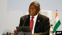 Le président sud-africain Cyril Ramaphosa lors du sommet des Brics.