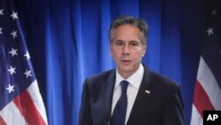 美国国务卿布林肯在北京美国中心举行记者会。（2023年6月19日）