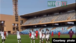 'Yan wasan Najeriya suna murnar zura kwallo a ragar Ghana a wasan sada zumunci a kasar Morocco a ranar 22 ga watan Maris, 2024 (Hoto: Facebook/Super Eagles)