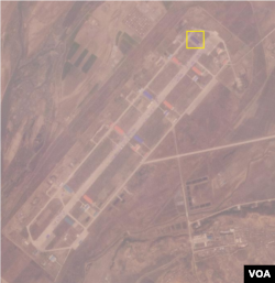 의주비행장을 촬영한 19일 자 위성사진. 북쪽에 위치한 건물이 다시 들어선 장면이 보인다. 사진=Planet Labs